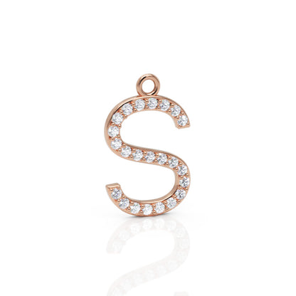 Diamond Letter S Initial Charm - Three