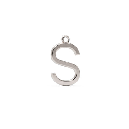 Plain Letter S Initial Charm Pendant - Four
