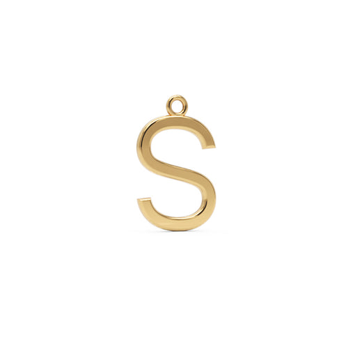 PLAIN Letter S Initial Charm Pendant