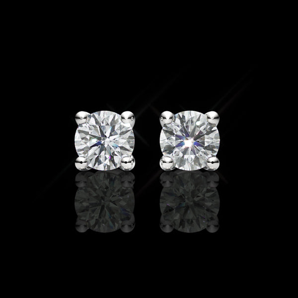 0.50 CT Classic Round Diamond Solitaire Stud Earring 4 MM