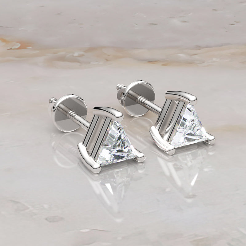 Triangle Cut Stud Earrings - One
