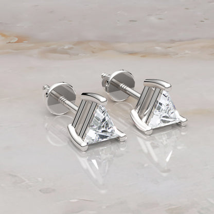 Triangle Cut Stud Earrings - One