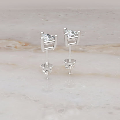 Triangle Cut Stud Earrings - Three