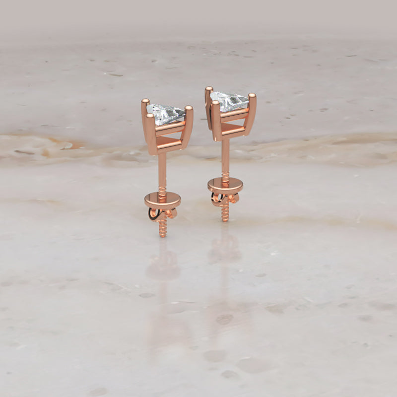 Triangle Cut Stud Earrings - Five