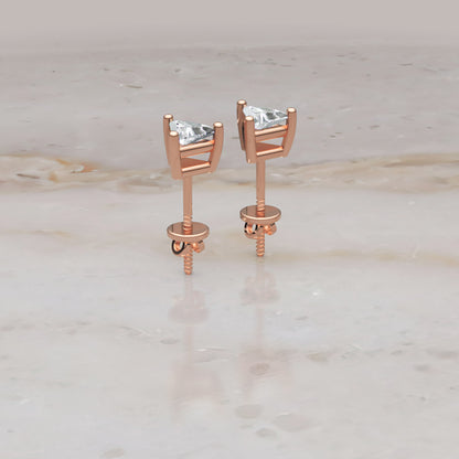 Triangle Cut Stud Earrings - Five