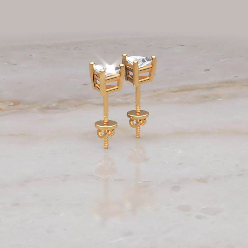 Triangle Cut Stud Earrings - Seven