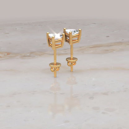 Triangle Cut Stud Earrings - Seven