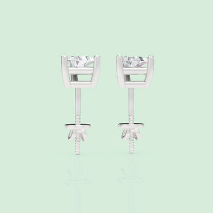 Triangle Diamond Stud Earrings - Three