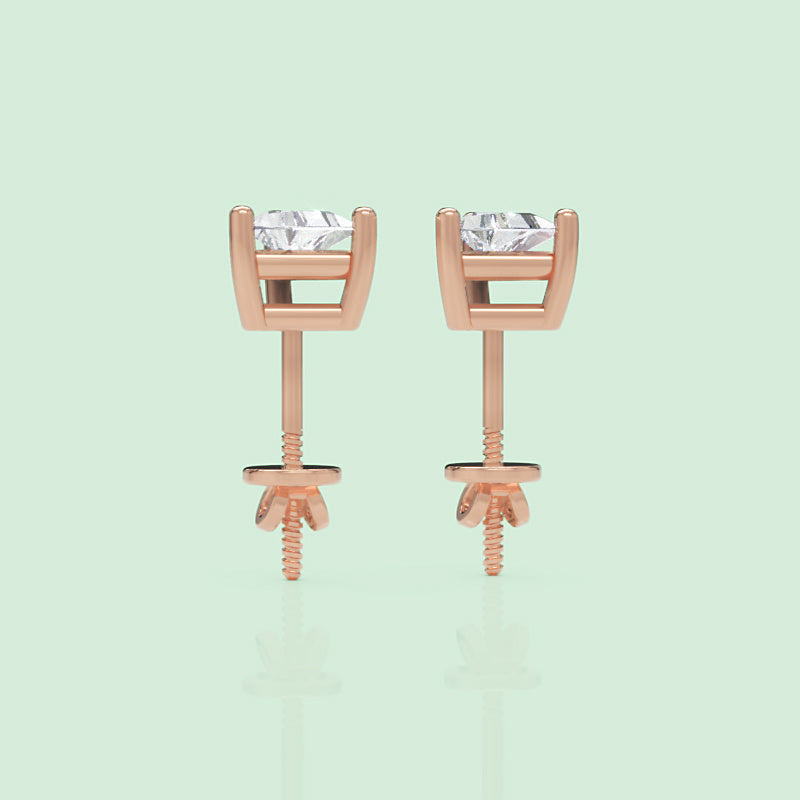 Triangle Diamond Stud Earrings - Five