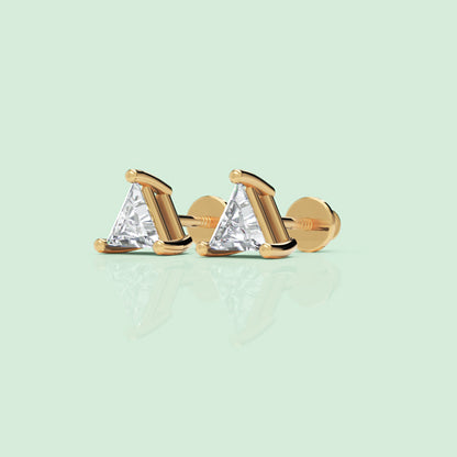 Triangle Diamond Stud Earrings - Six