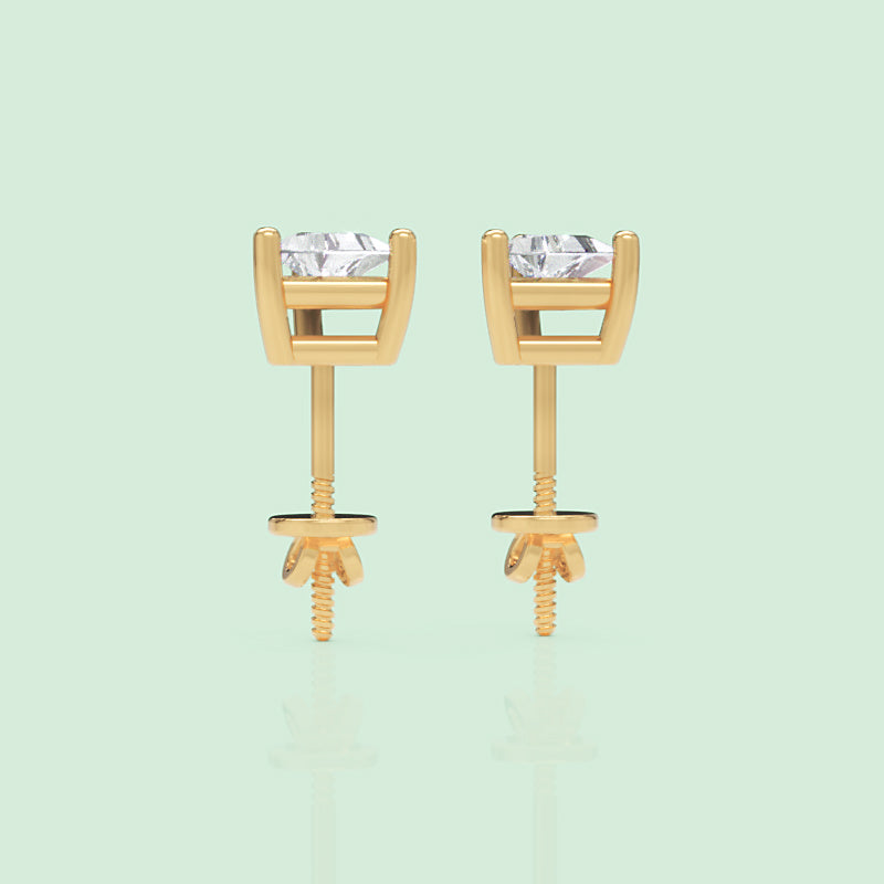 Triangle Diamond Stud Earrings - Seven
