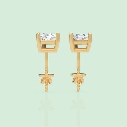 Triangle Diamond Stud Earrings - Seven