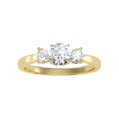 Ebullience Three Stone Diamond Engagement Ring - Ten