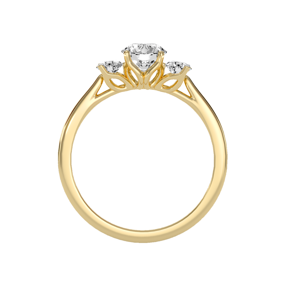 Ebullience Three Stone Diamond Engagement Ring In 925 Sterling Silver - Twelve