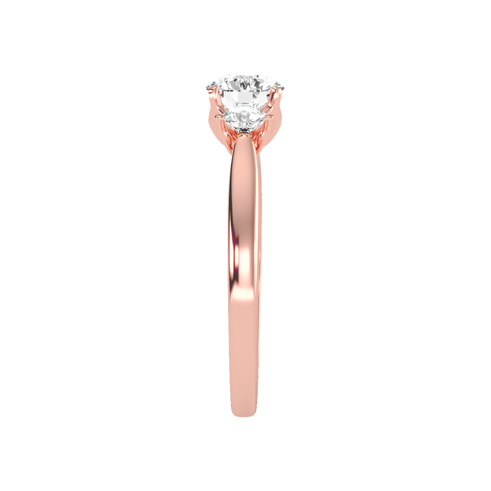 Ebullience Three Stone Diamond Engagement Ring In 925 Sterling Silver - Three
