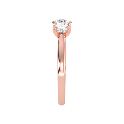 Ebullience Three Stone Diamond Engagement Ring In 925 Sterling Silver - Three