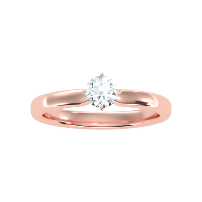 Ebullient Classic Solitaire Ring In 925 Sterling Silver - Ten