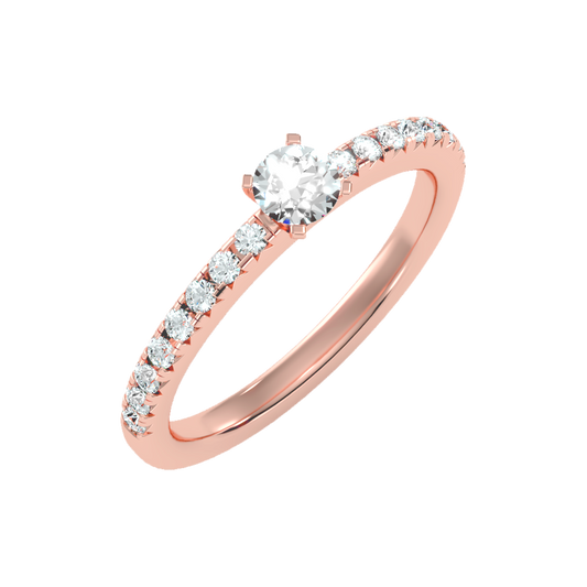 Eccentric Solitaire Ring In 925 Sterling Silver - One
