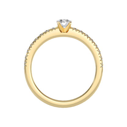 Eccentric Solitaire Ring In 925 Sterling Silver - Twelve