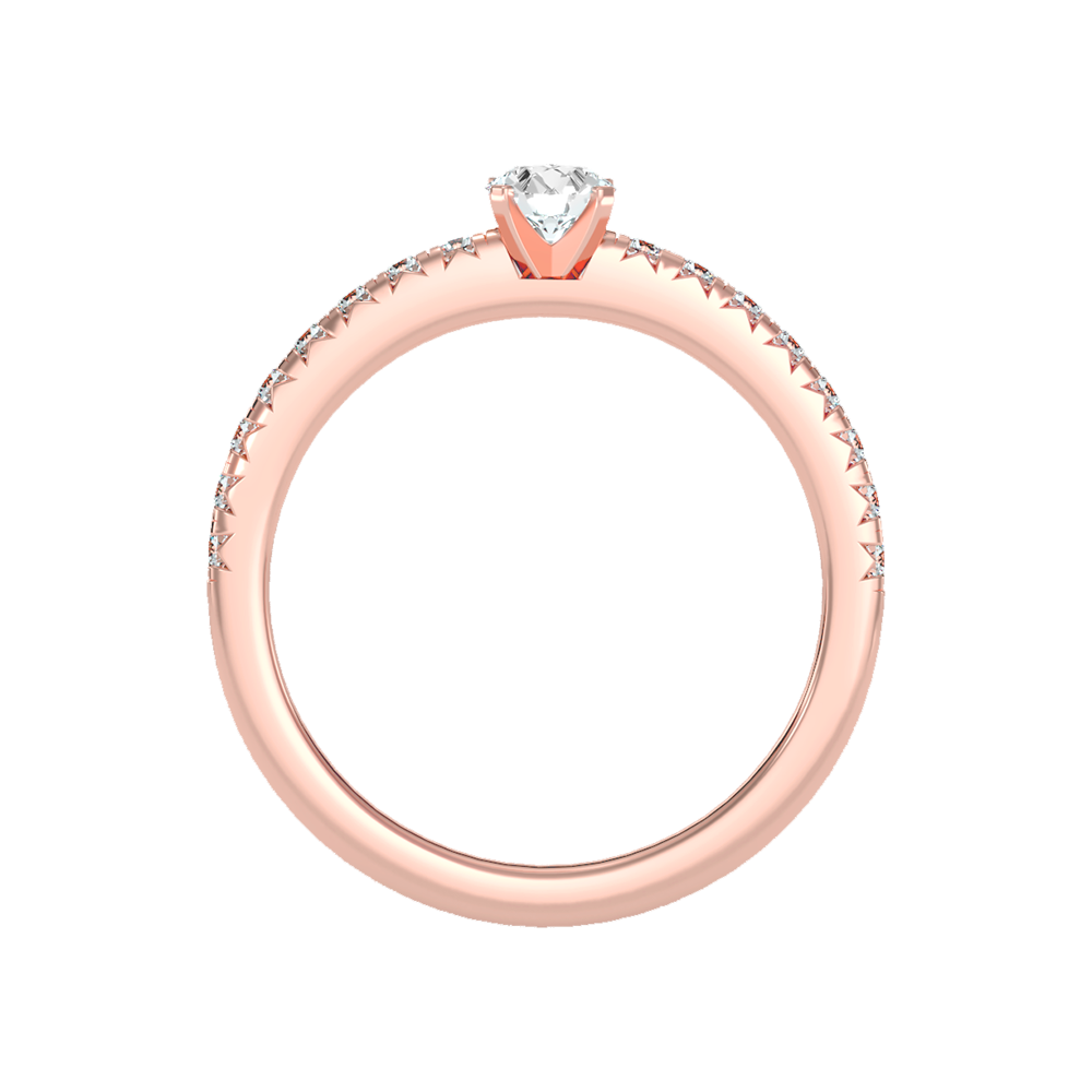 Eccentric Solitaire Ring In 925 Sterling Silver - Two