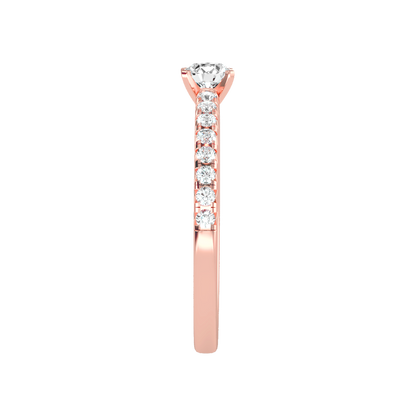 Eccentric Solitaire Ring In 925 Sterling Silver - Four
