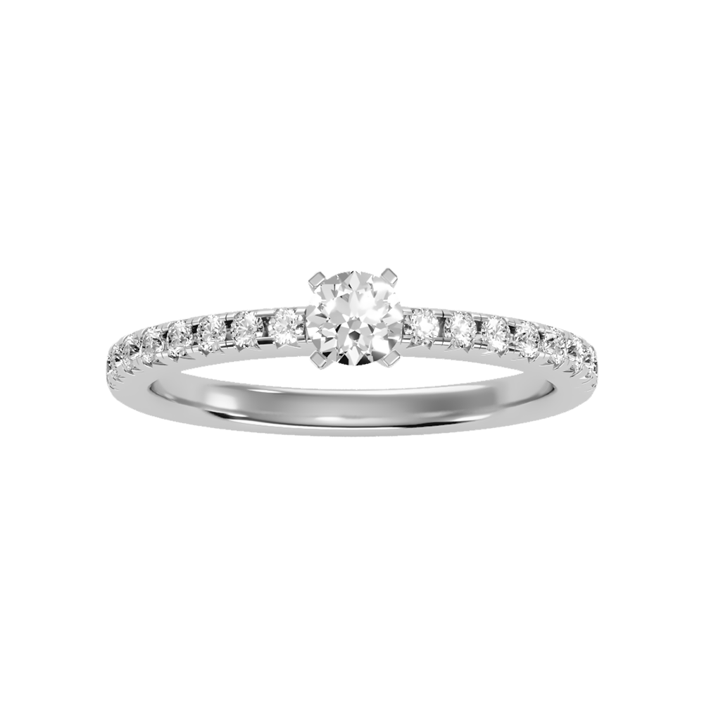 Eccentric Solitaire Ring In 925 Sterling Silver - Six