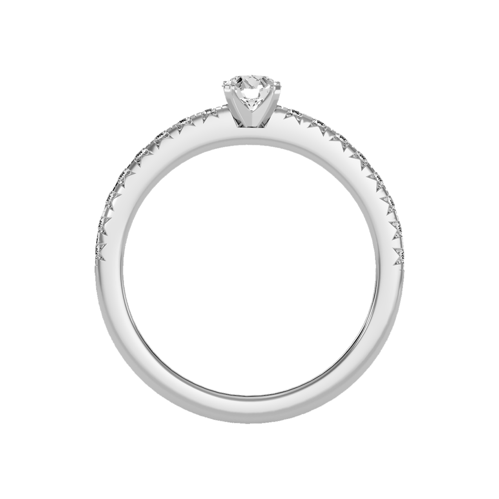 Eccentric Solitaire Ring In 925 Sterling Silver - Eight