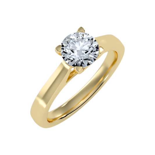 Ecele Classic Solitaire Ring In 925 Sterling Silver - Two