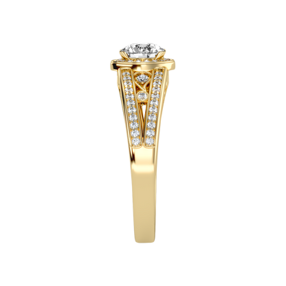 Ecstatic Halo Diamond Ring In 925 Sterling Silver - Eleven