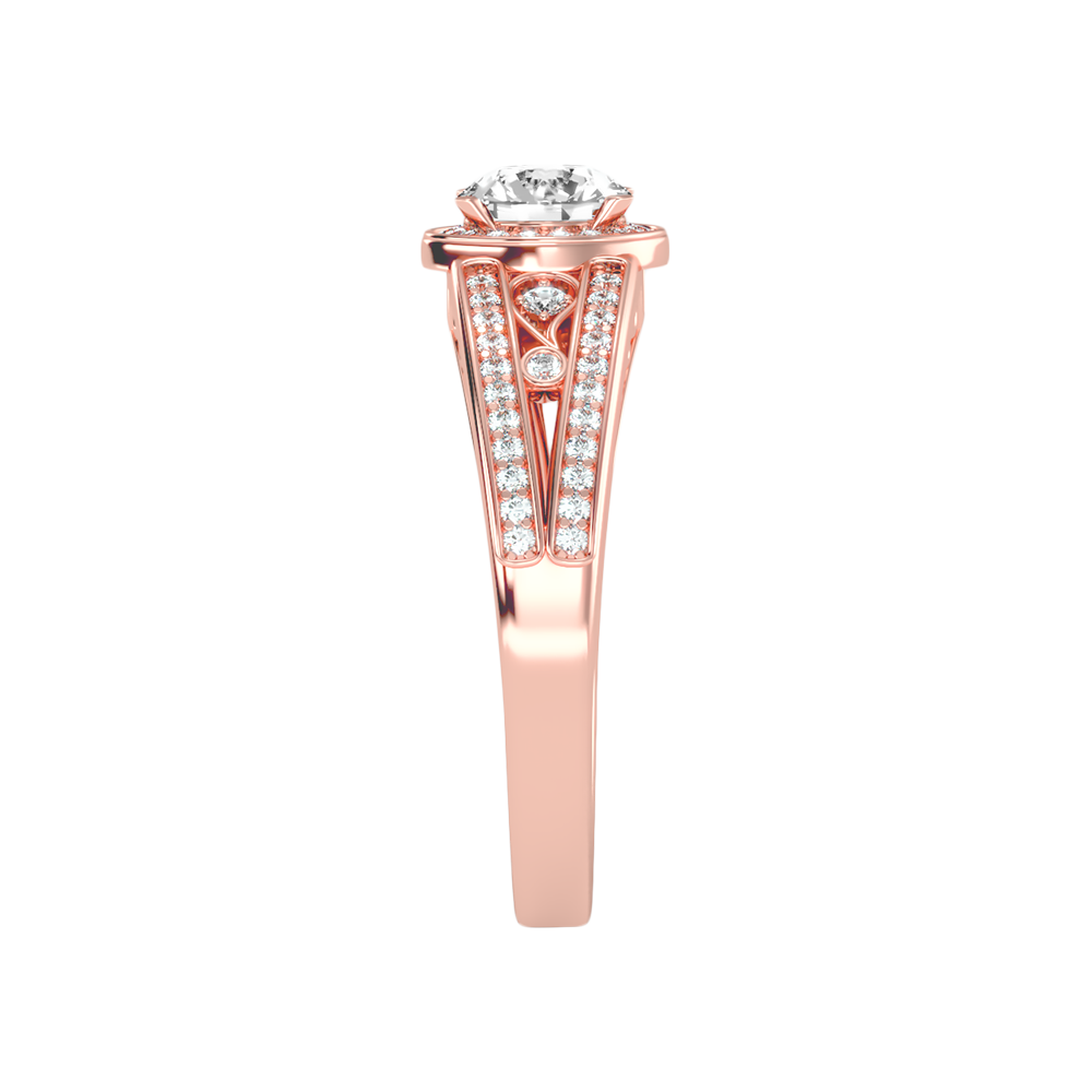 Ecstatic Halo Diamond Ring - Three