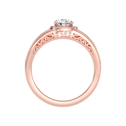 Ecstatic Halo Diamond Ring - Four