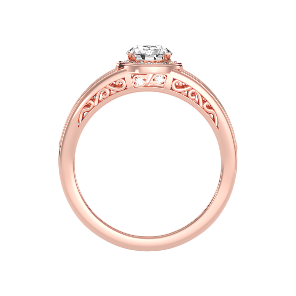 Ecstatic Halo Diamond Ring In 925 Sterling Silver - Four