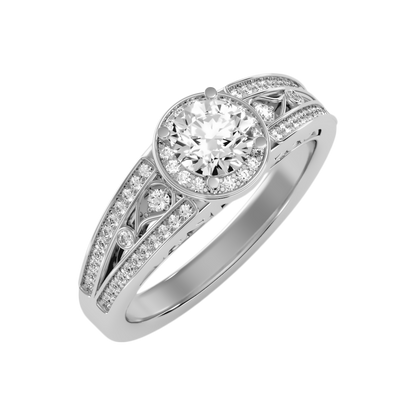 Ecstatic Halo Diamond Ring - Five