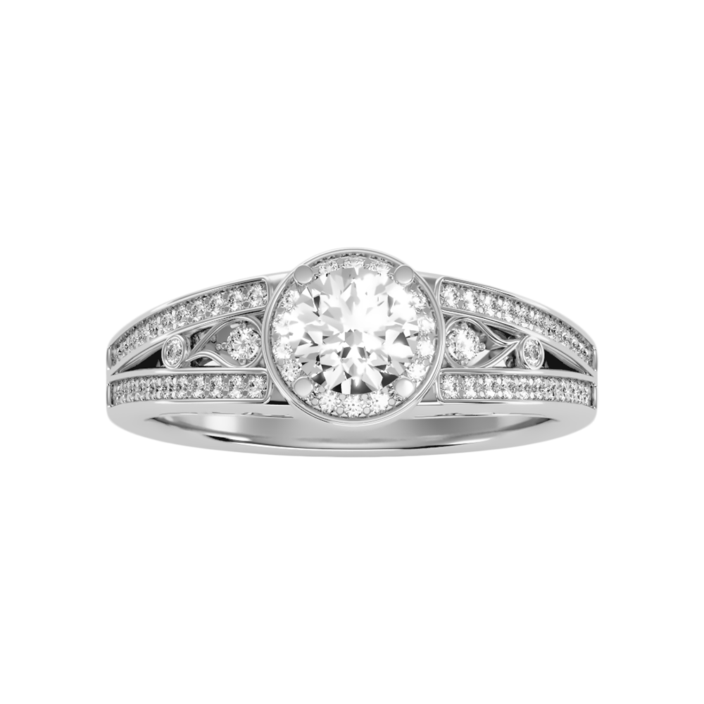 Ecstatic Halo Diamond Ring - Six