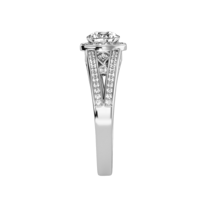 Ecstatic Halo Diamond Ring In 925 Sterling Silver - Seven