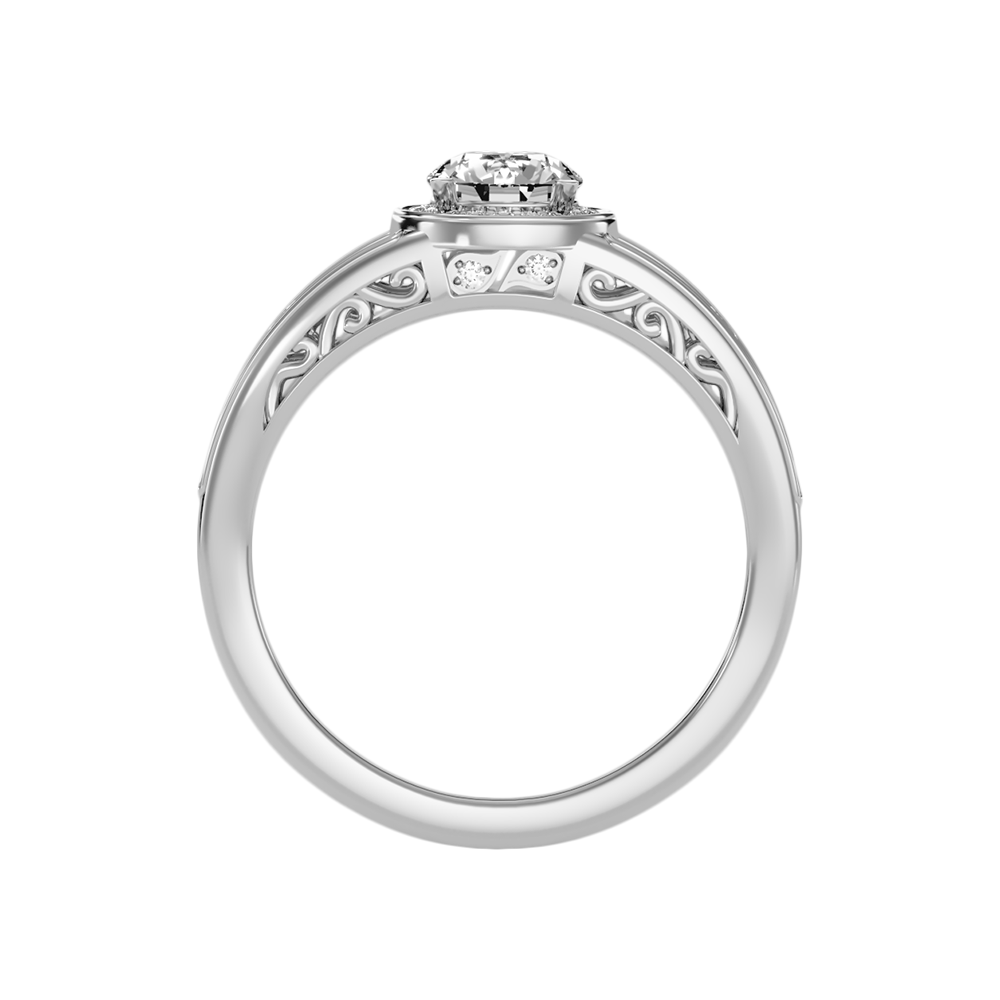 Ecstatic Halo Diamond Ring In 925 Sterling Silver - Eight