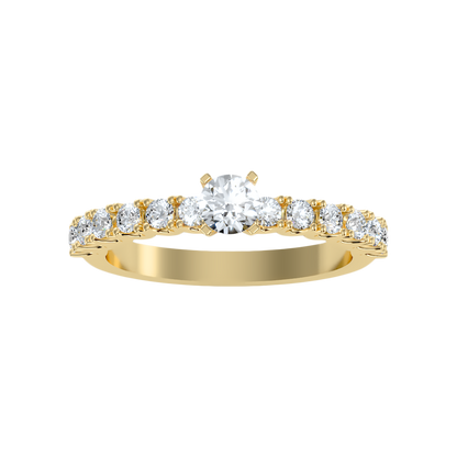 Effective Solitaire Ring In 925 Sterling Silver - Ten