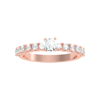 Effective Solitaire Ring In 925 Sterling Silver - Seven