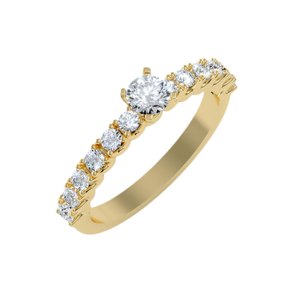 Effective Solitaire Ring In 925 Sterling Silver - Nine