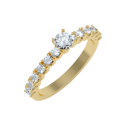 Effective Solitaire Ring In 925 Sterling Silver - Nine