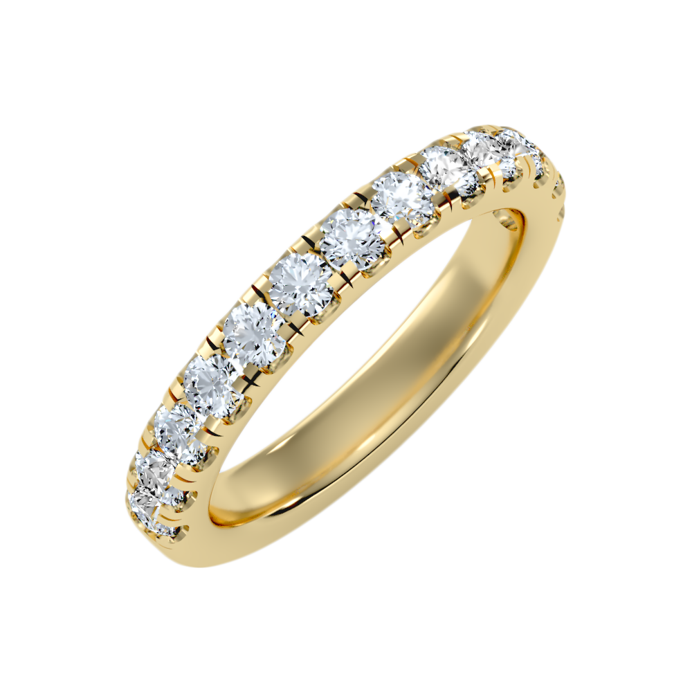 Effervescent Half Eternity Wedding Band In 925 Sterling Silver - Ten