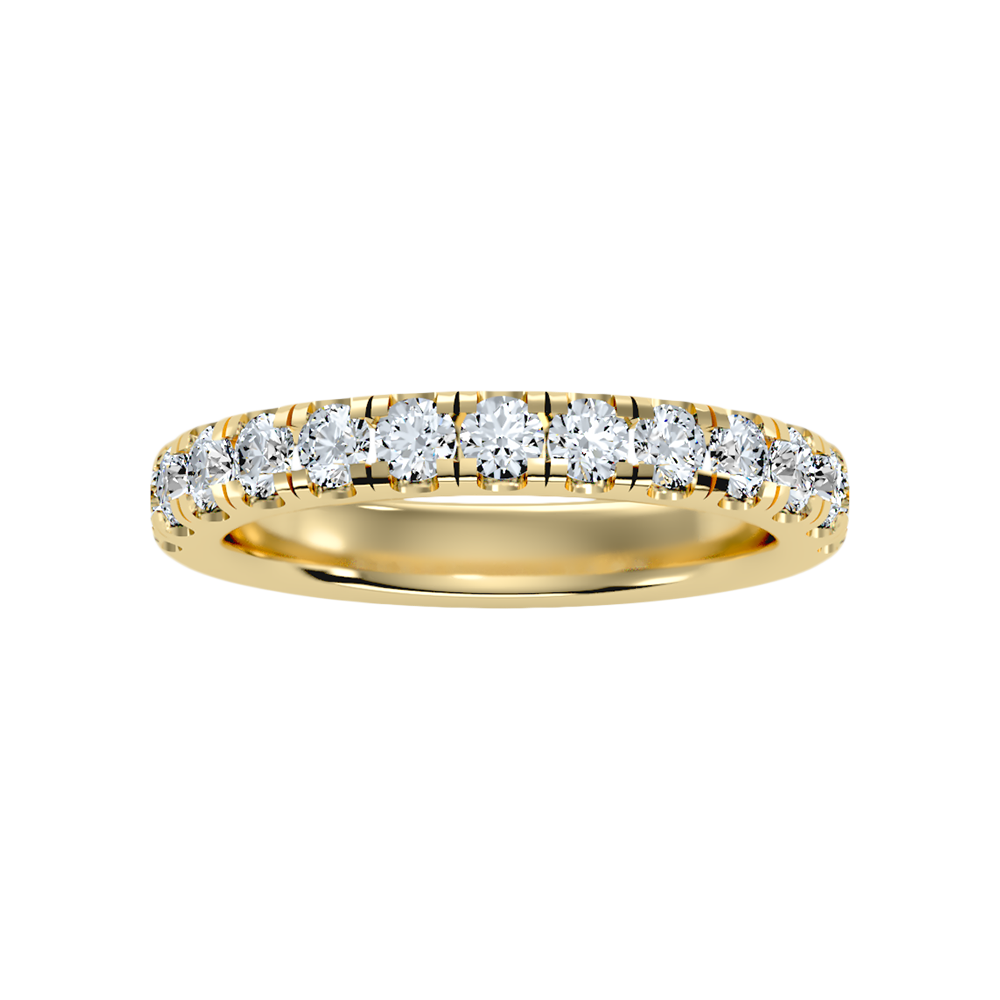 Effervescent Half Eternity Wedding Band In 925 Sterling Silver - Eleven