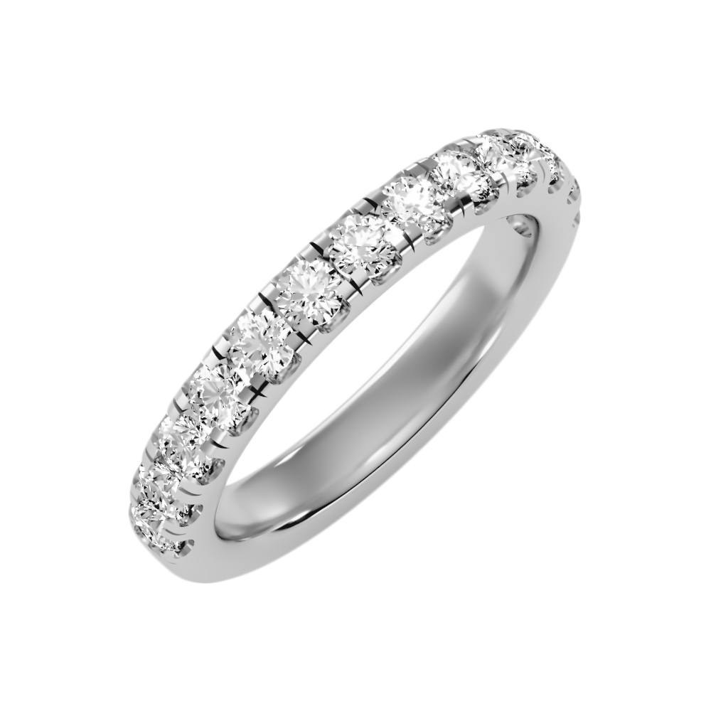 Effervescent Half Eternity Wedding Band In 925 Sterling Silver - Two