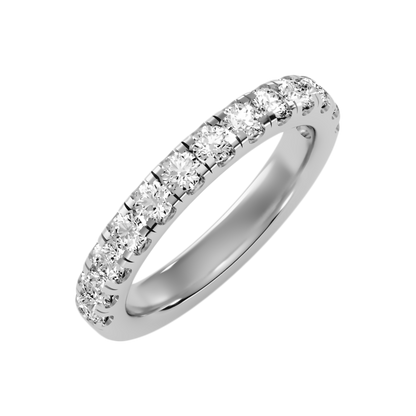 Effervescent Half Eternity Wedding Band In 925 Sterling Silver - Two