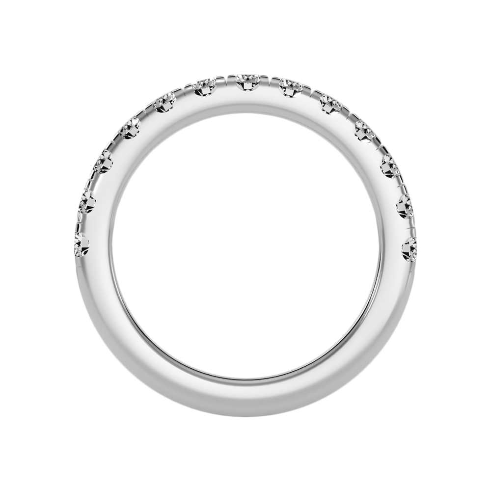 Effervescent Half Eternity Wedding Band In 925 Sterling Silver - Three
