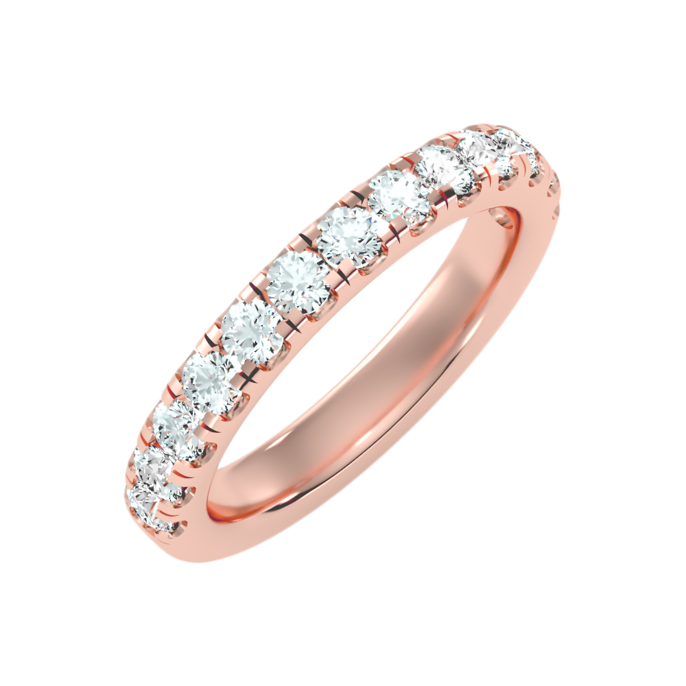Effervescent Half Eternity Wedding Band In 925 Sterling Silver - Six