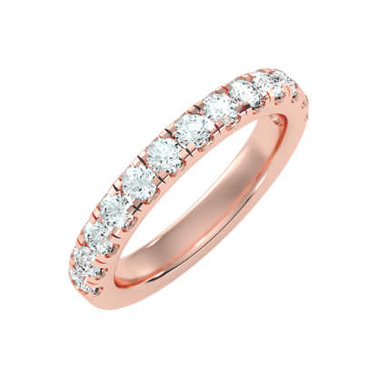 Effervescent Half Eternity Wedding Band In 925 Sterling Silver - Six