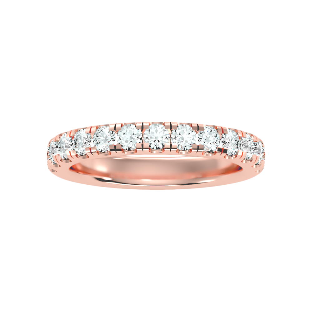 Effervescent Half Eternity Wedding Band In 925 Sterling Silver - Seven