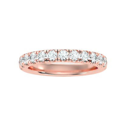 Effervescent Half Eternity Wedding Band In 925 Sterling Silver - Seven
