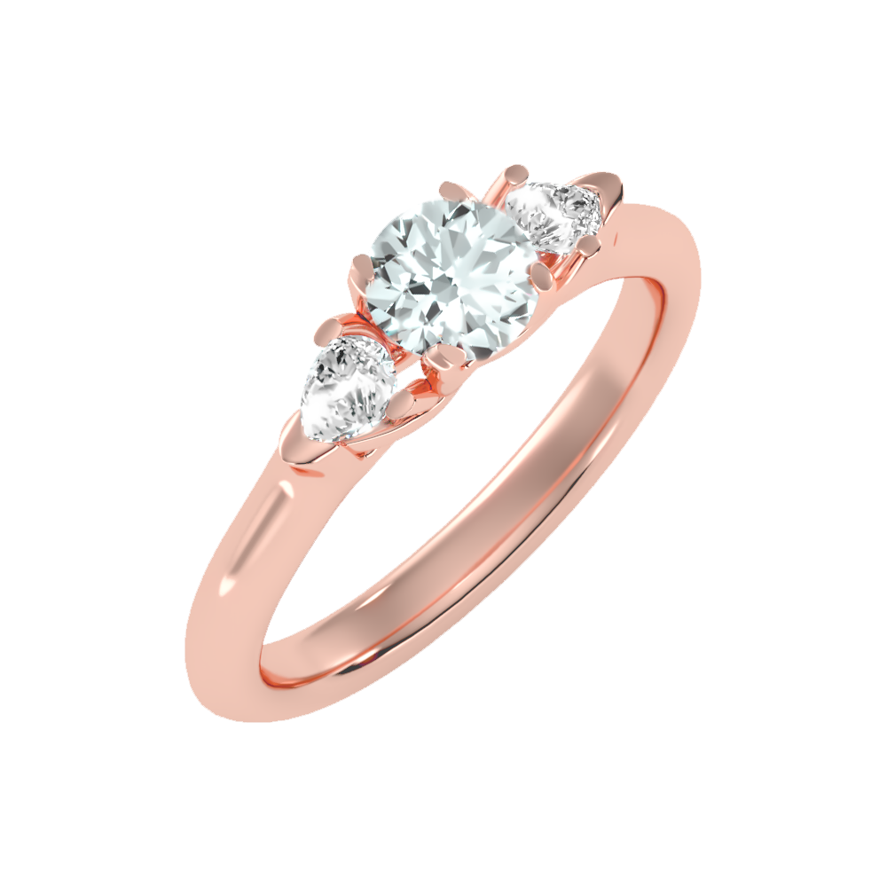 Effer Three Stone Diamond Engagement Ring In 925 Sterling Silver - One